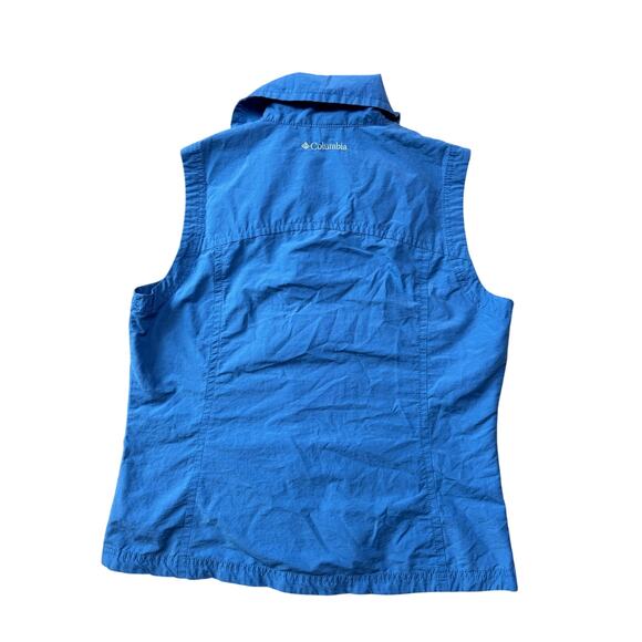 Vintage COLUMBIA Lightweight Windbreaker Vest, size women's Large; Blue - Picture 2 of 11